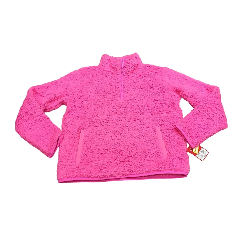 Kids Faux Shearling Half Zip Up Pajama Pullover - Wondershop Size Large 10/12
